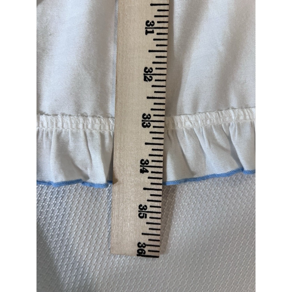 Vintage Bunny Ruffle Robe Housecoat Kawaii Cottagecore White Novelty Open Front - Picture 10 of 11